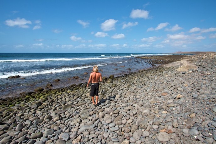 Checking for surf at Secret Spot