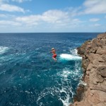 jumping off the cliff at Buracona
